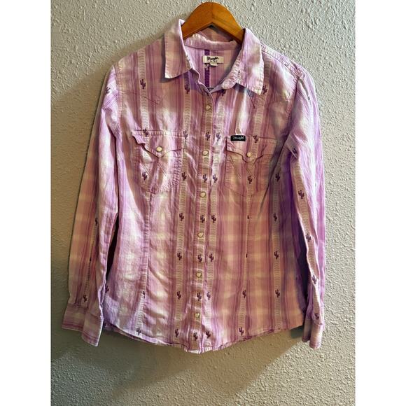 Womens Retro Wrangler Pearl Snap Button Down Size Medium - Picture 2 of 8